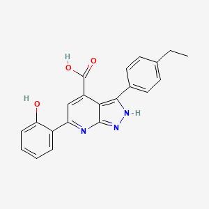 3-(4-Ethylphenyl)-6-(2-hydroxyphenyl)-2H-pyrazolo[3,4-B]pyridine-4-carboxylic acid