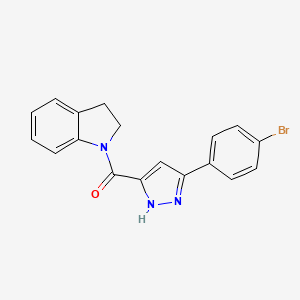 1-[3-(4-bromophenyl)-1H-pyrazole-5-carbonyl]-2,3-dihydro-1H-indole