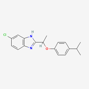 5-chloro-2-{1-[4-(propan-2-yl)phenoxy]ethyl}-1H-benzimidazole