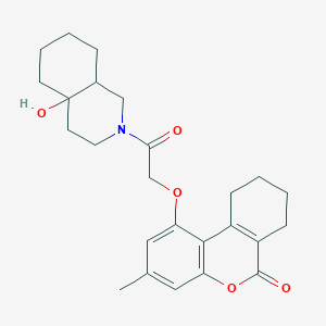 molecular formula C25H31NO5 B11293012 1-[2-(4a-hydroxyoctahydroisoquinolin-2(1H)-yl)-2-oxoethoxy]-3-methyl-7,8,9,10-tetrahydro-6H-benzo[c]chromen-6-one 