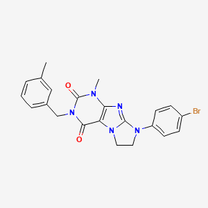 molecular formula C22H20BrN5O2 B11293025 8-(4-bromophenyl)-1-methyl-3-(3-methylbenzyl)-7,8-dihydro-1H-imidazo[2,1-f]purine-2,4(3H,6H)-dione 