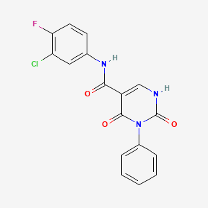 N-(3-chloro-4-fluorophenyl)-2,4-dioxo-3-phenyl-1,2,3,4-tetrahydropyrimidine-5-carboxamide