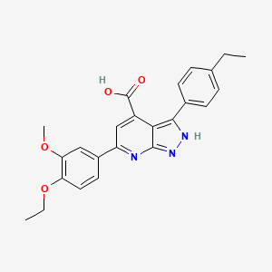 6-(4-ethoxy-3-methoxyphenyl)-3-(4-ethylphenyl)-1H-pyrazolo[3,4-b]pyridine-4-carboxylic acid