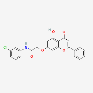 molecular formula C23H16ClNO5 B11293111 N-(3-chlorophenyl)-2-[(5-hydroxy-4-oxo-2-phenyl-4H-chromen-7-yl)oxy]acetamide CAS No. 853749-62-9