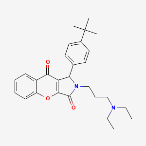 molecular formula C28H34N2O3 B11293112 1-(4-Tert-butylphenyl)-2-[3-(diethylamino)propyl]-1,2-dihydrochromeno[2,3-c]pyrrole-3,9-dione 