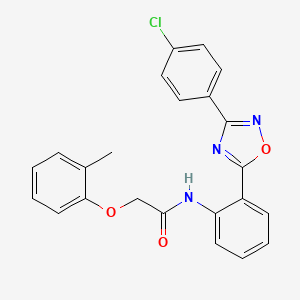 molecular formula C23H18ClN3O3 B11293125 N-{2-[3-(4-chlorophenyl)-1,2,4-oxadiazol-5-yl]phenyl}-2-(2-methylphenoxy)acetamide 