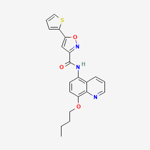 molecular formula C21H19N3O3S B11293129 N-(8-butoxyquinolin-5-yl)-5-(thiophen-2-yl)-1,2-oxazole-3-carboxamide 