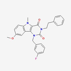 1-(3-fluorobenzyl)-8-methoxy-5-methyl-3-(2-phenylethyl)-1H-pyrimido[5,4-b]indole-2,4(3H,5H)-dione