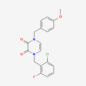 1-[(2-Chloro-6-fluorophenyl)methyl]-4-[(4-methoxyphenyl)methyl]-1,2,3,4-tetrahydropyrazine-2,3-dione