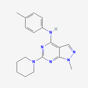 molecular formula C18H22N6 B11293190 1-methyl-N-(4-methylphenyl)-6-(piperidin-1-yl)-1H-pyrazolo[3,4-d]pyrimidin-4-amine 