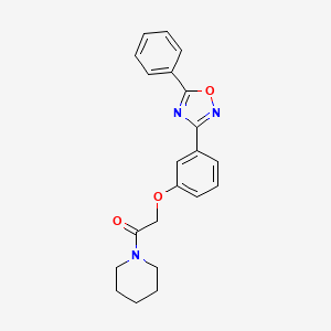 molecular formula C21H21N3O3 B11293198 2-[3-(5-Phenyl-1,2,4-oxadiazol-3-yl)phenoxy]-1-(piperidin-1-yl)ethanone 