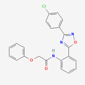 molecular formula C22H16ClN3O3 B11293207 N-{2-[3-(4-chlorophenyl)-1,2,4-oxadiazol-5-yl]phenyl}-2-phenoxyacetamide 