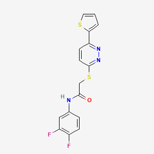 molecular formula C16H11F2N3OS2 B11293218 N-(3,4-Difluorophenyl)-2-{[6-(thiophen-2-YL)pyridazin-3-YL]sulfanyl}acetamide 