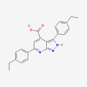 molecular formula C23H21N3O2 B11293229 3,6-bis(4-ethylphenyl)-1H-pyrazolo[3,4-b]pyridine-4-carboxylic acid 