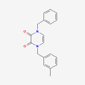 molecular formula C19H18N2O2 B11293239 1-Benzyl-4-[(3-methylphenyl)methyl]-1,2,3,4-tetrahydropyrazine-2,3-dione 