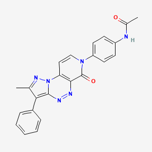 molecular formula C23H18N6O2 B11293266 N-[4-(2-methyl-6-oxo-3-phenylpyrazolo[5,1-c]pyrido[4,3-e][1,2,4]triazin-7(6H)-yl)phenyl]acetamide 