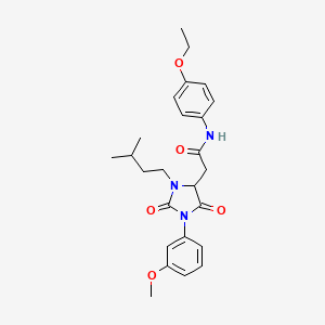 N-(4-ethoxyphenyl)-2-[1-(3-methoxyphenyl)-3-(3-methylbutyl)-2,5-dioxoimidazolidin-4-yl]acetamide