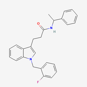 3-{1-[(2-Fluorophenyl)methyl]-1H-indol-3-YL}-N-(1-phenylethyl)propanamide