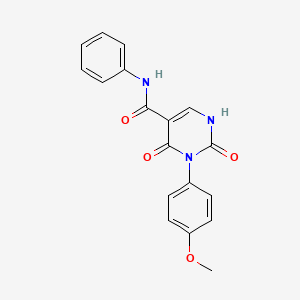 molecular formula C18H15N3O4 B11293319 3-(4-methoxyphenyl)-2,4-dioxo-N-phenyl-1,2,3,4-tetrahydropyrimidine-5-carboxamide 