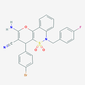 2-Amino-4-(4-bromophenyl)-6-(4-fluorobenzyl)-4,6-dihydropyrano[3,2-c][2,1]benzothiazine-3-carbonitrile 5,5-dioxide