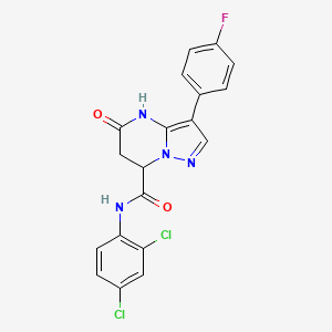 N-(2,4-dichlorophenyl)-3-(4-fluorophenyl)-5-hydroxy-6,7-dihydropyrazolo[1,5-a]pyrimidine-7-carboxamide