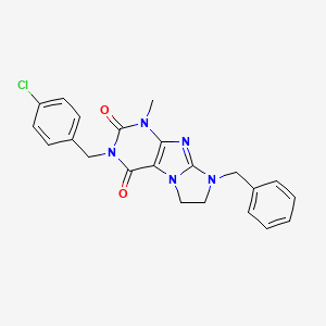 6-Benzyl-2-[(4-chlorophenyl)methyl]-4-methyl-7,8-dihydropurino[7,8-a]imidazole-1,3-dione