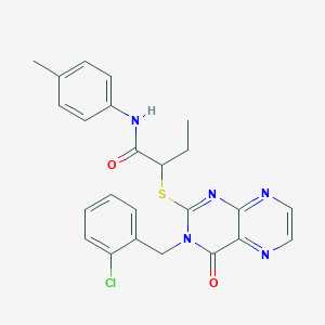 2-({3-[(2-chlorophenyl)methyl]-4-oxo-3,4-dihydropteridin-2-yl}sulfanyl)-N-(4-methylphenyl)butanamide