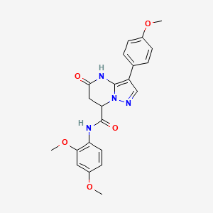 N-(2,4-dimethoxyphenyl)-5-hydroxy-3-(4-methoxyphenyl)-6,7-dihydropyrazolo[1,5-a]pyrimidine-7-carboxamide