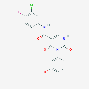 N-(3-chloro-4-fluorophenyl)-3-(3-methoxyphenyl)-2,4-dioxo-1,2,3,4-tetrahydropyrimidine-5-carboxamide