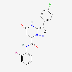 3-(4-chlorophenyl)-N-(2-fluorophenyl)-5-hydroxy-6,7-dihydropyrazolo[1,5-a]pyrimidine-7-carboxamide