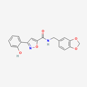 N-(1,3-benzodioxol-5-ylmethyl)-3-(2-hydroxyphenyl)-1,2-oxazole-5-carboxamide