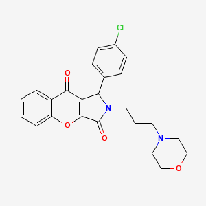 molecular formula C24H23ClN2O4 B11293497 1-(4-Chlorophenyl)-2-[3-(morpholin-4-yl)propyl]-1,2-dihydrochromeno[2,3-c]pyrrole-3,9-dione 