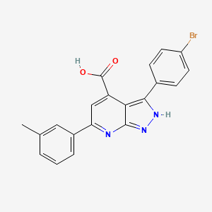 molecular formula C20H14BrN3O2 B11293518 3-(4-bromophenyl)-6-(3-methylphenyl)-1H-pyrazolo[3,4-b]pyridine-4-carboxylic acid 