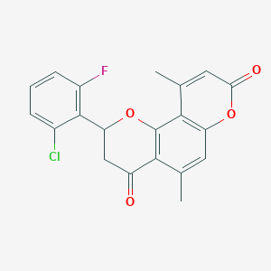 molecular formula C20H14ClFO4 B11293580 2-(2-chloro-6-fluorophenyl)-5,10-dimethyl-2,3-dihydro-4H,8H-pyrano[2,3-f]chromene-4,8-dione 