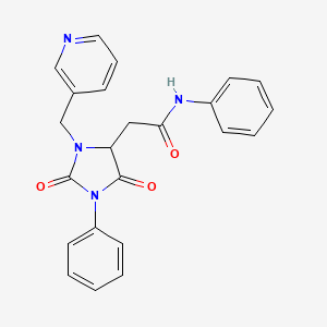 2-[2,5-dioxo-1-phenyl-3-(pyridin-3-ylmethyl)imidazolidin-4-yl]-N-phenylacetamide