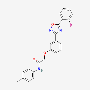 molecular formula C23H18FN3O3 B11293606 2-{3-[5-(2-fluorophenyl)-1,2,4-oxadiazol-3-yl]phenoxy}-N-(4-methylphenyl)acetamide 