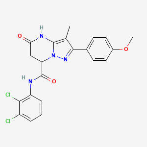 molecular formula C21H18Cl2N4O3 B11293613 N-(2,3-dichlorophenyl)-5-hydroxy-2-(4-methoxyphenyl)-3-methyl-6,7-dihydropyrazolo[1,5-a]pyrimidine-7-carboxamide 