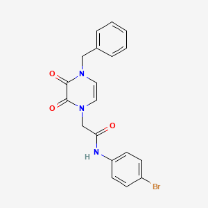 molecular formula C19H16BrN3O3 B11293628 2-(4-benzyl-2,3-dioxo-1,2,3,4-tetrahydropyrazin-1-yl)-N-(4-bromophenyl)acetamide 