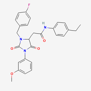 N-(4-ethylphenyl)-2-[3-(4-fluorobenzyl)-1-(3-methoxyphenyl)-2,5-dioxoimidazolidin-4-yl]acetamide