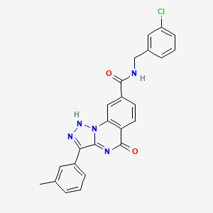 molecular formula C24H18ClN5O2 B11293649 N-(3-chlorobenzyl)-3-(3-methylphenyl)-5-oxo-4,5-dihydro[1,2,3]triazolo[1,5-a]quinazoline-8-carboxamide 