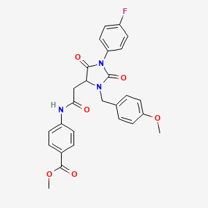 Methyl 4-({[1-(4-fluorophenyl)-3-(4-methoxybenzyl)-2,5-dioxoimidazolidin-4-yl]acetyl}amino)benzoate