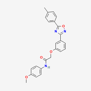 molecular formula C24H21N3O4 B11293688 N-(4-methoxyphenyl)-2-{3-[5-(4-methylphenyl)-1,2,4-oxadiazol-3-yl]phenoxy}acetamide 