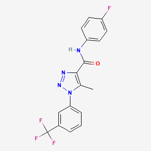 molecular formula C17H12F4N4O B11293693 N-(4-fluorophenyl)-5-methyl-1-[3-(trifluoromethyl)phenyl]-1H-1,2,3-triazole-4-carboxamide 