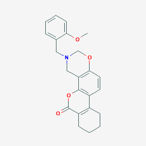 3-(2-methoxybenzyl)-3,4,7,8,9,10-hexahydro-2H,6H-benzo[3,4]chromeno[8,7-e][1,3]oxazin-6-one