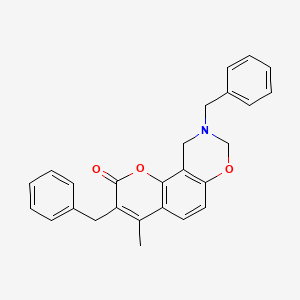 3,9-dibenzyl-4-methyl-9,10-dihydro-2H,8H-chromeno[8,7-e][1,3]oxazin-2-one