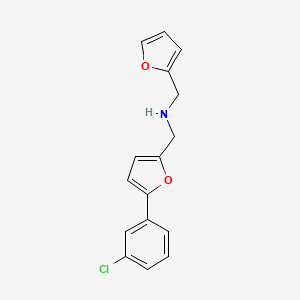 molecular formula C16H14ClNO2 B11293844 1-[5-(3-chlorophenyl)furan-2-yl]-N-(furan-2-ylmethyl)methanamine 