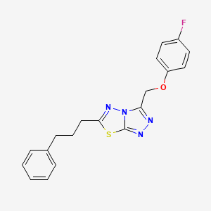 molecular formula C19H17FN4OS B11293850 3-[(4-Fluorophenoxy)methyl]-6-(3-phenylpropyl)[1,2,4]triazolo[3,4-b][1,3,4]thiadiazole 