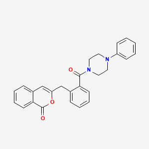 molecular formula C27H24N2O3 B11293870 3-{2-[(4-phenylpiperazin-1-yl)carbonyl]benzyl}-1H-isochromen-1-one 