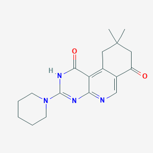 molecular formula C18H22N4O2 B11293875 9,9-dimethyl-3-(piperidin-1-yl)-9,10-dihydropyrimido[4,5-c]isoquinoline-1,7(2H,8H)-dione 