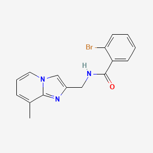 molecular formula C16H14BrN3O B11293957 2-Bromo-N-((8-methylimidazo[1,2-a]pyridin-2-yl)methyl)benzamide 